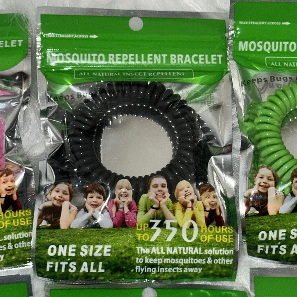 6‎ Pack All Natural Mosquito Repellent Bracelets DEET Free 350 Hours Multi-Color
